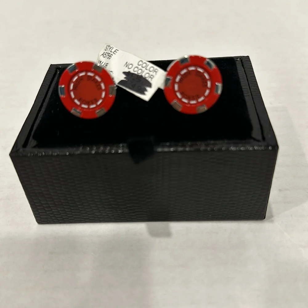 Brand new enamel poker chip cuff links